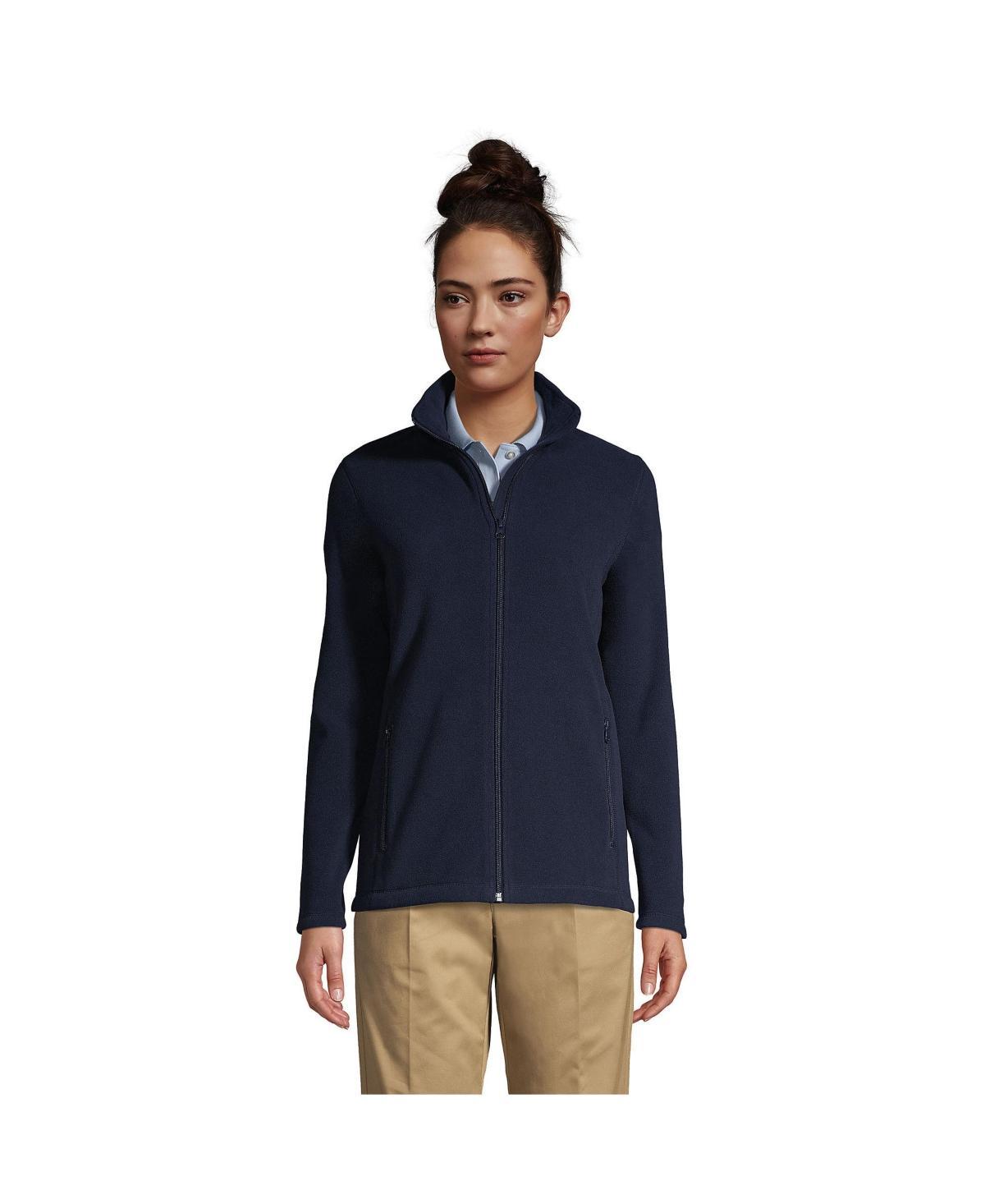 Women's Lands' End Full-Zip Long Sleeve Fleece Jacket, Size: Medium, Blue Product Image