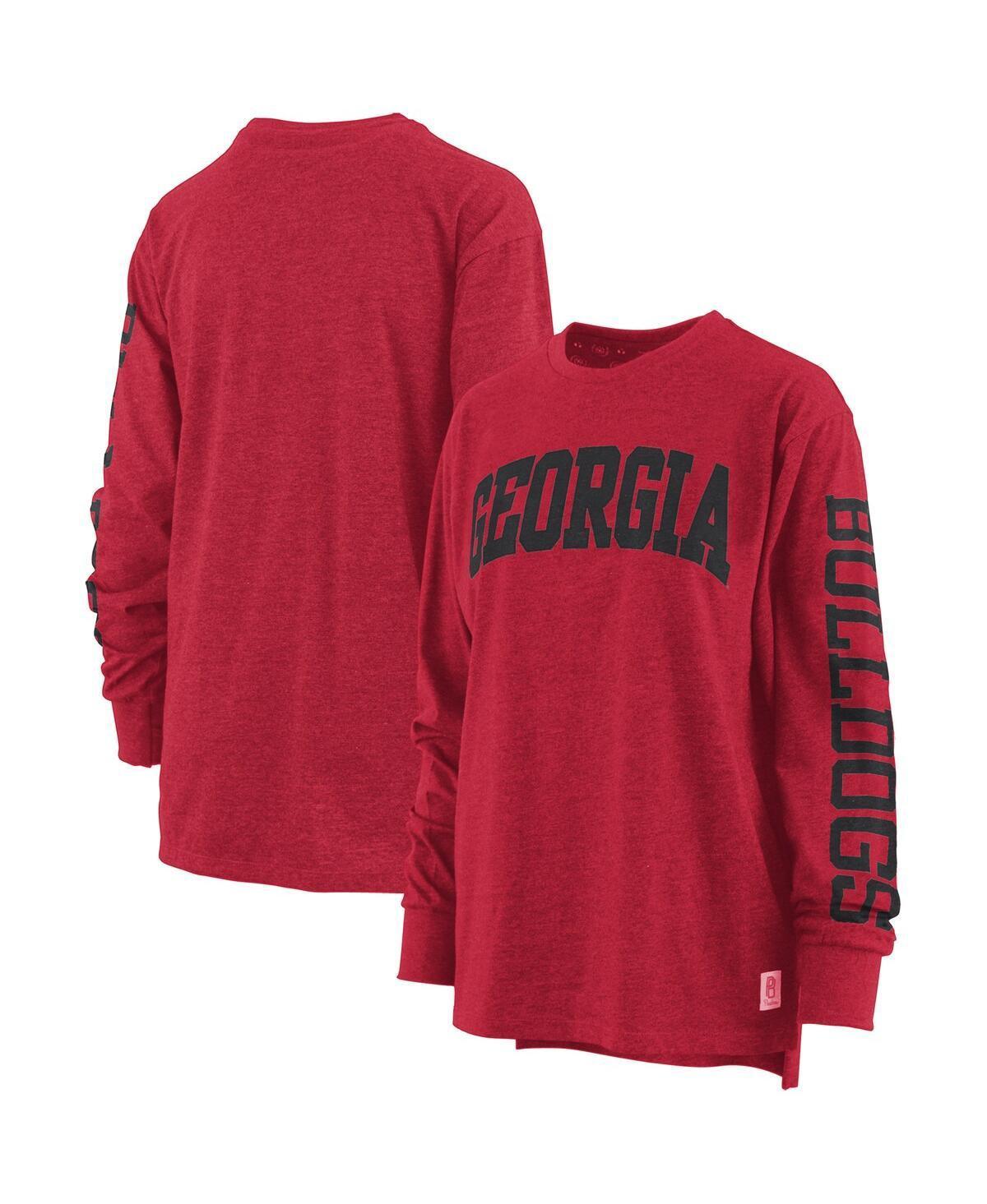 Women's Pressbox Red Georgia Bulldogs Two-Hit Canyon Long Sleeve T-Shirt, Size: Large Product Image
