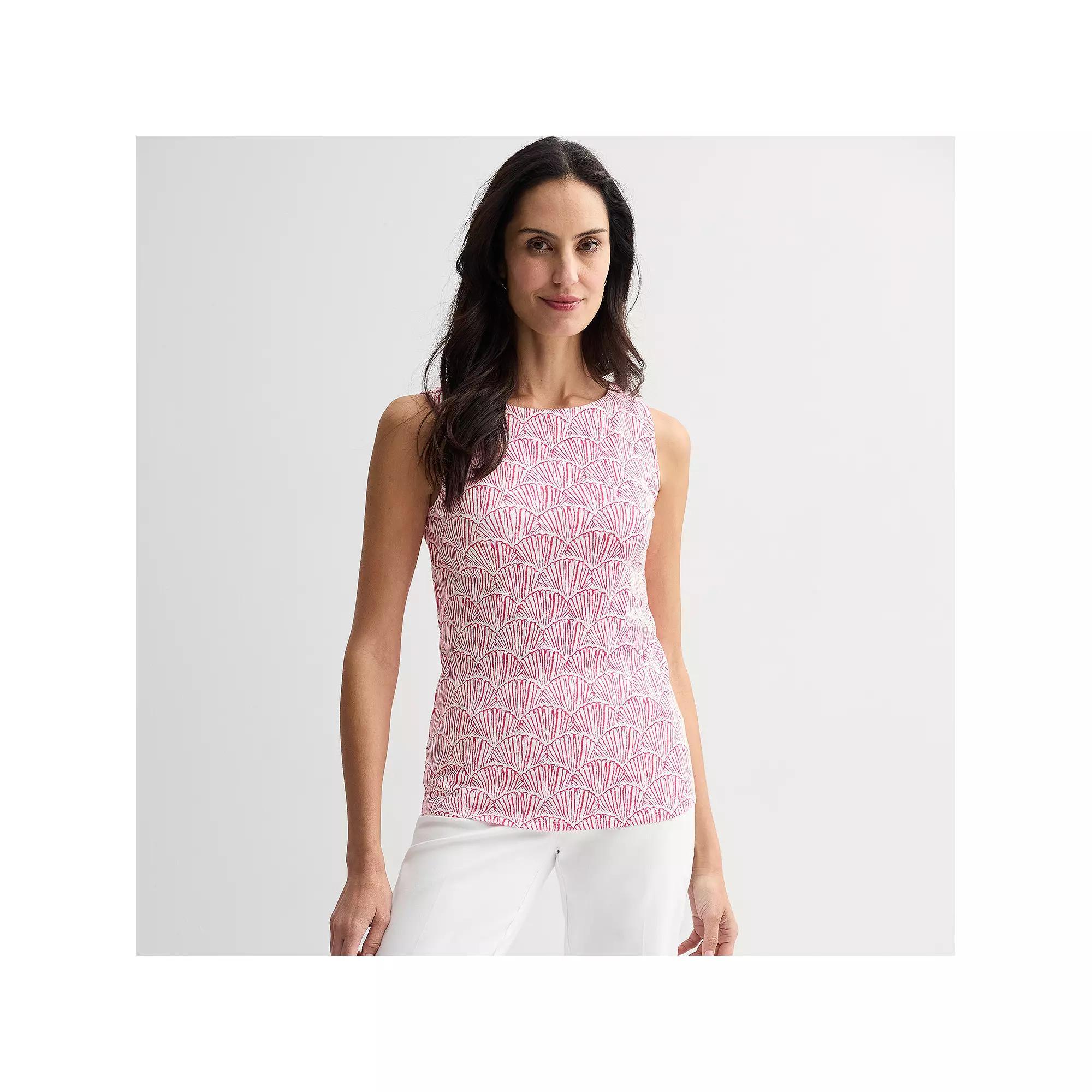 Women's Croft & Barrow® Bateau Tank Top, Size: Large, Blue Nautical Rope Product Image