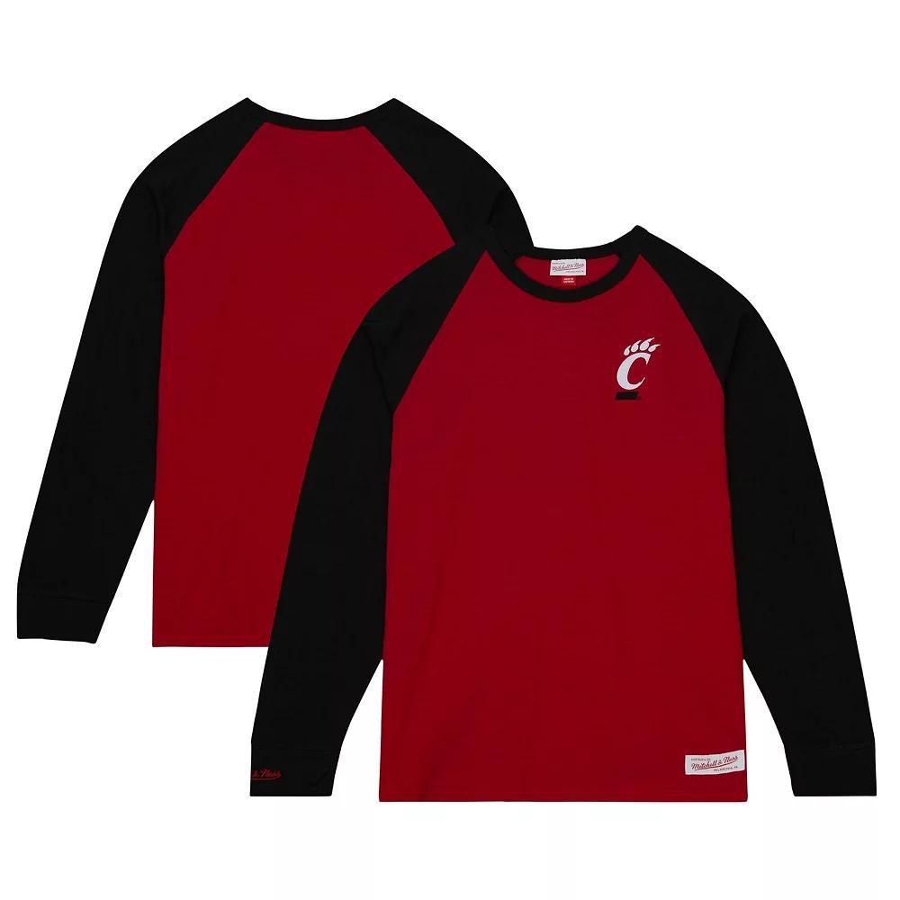 Men's Mitchell & Ness Red Cincinnati Bearcats Legendary Slub Raglan Long Sleeve T-Shirt, Size: XL Product Image