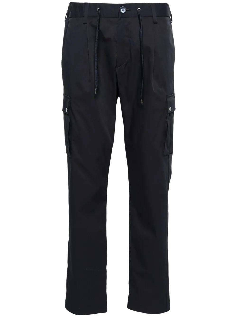 HERNO Mid-rise Cargo Trousers In Blue Product Image