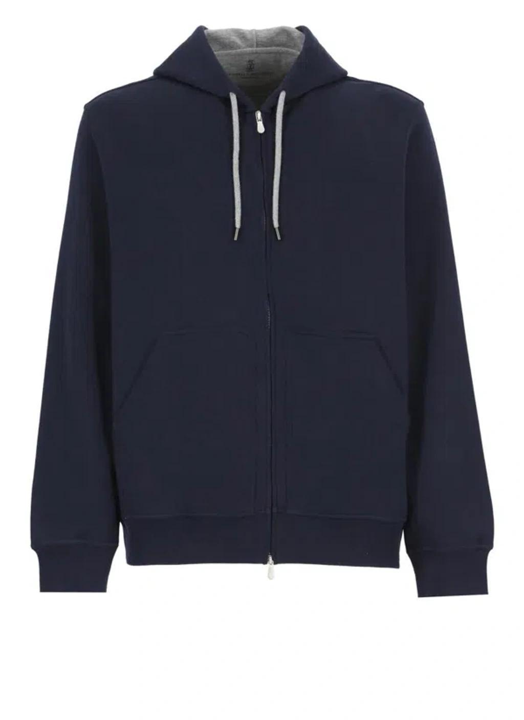 BRUNELLO CUCINELLI Hoodie In Blue Product Image