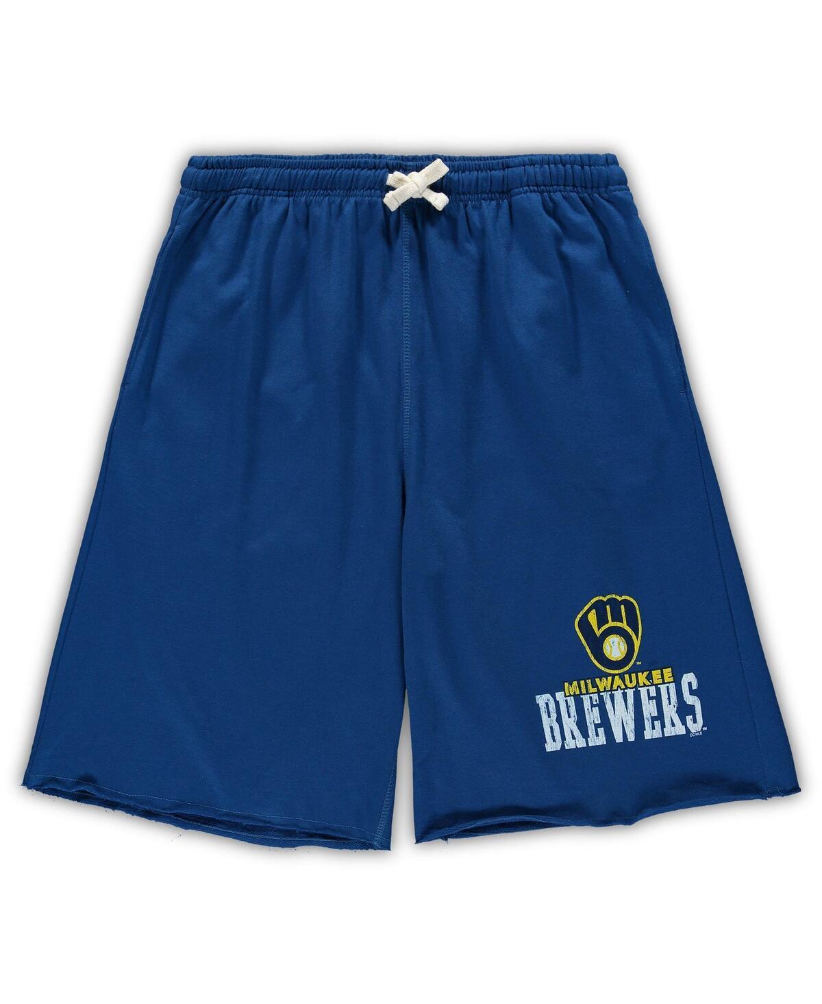 Men's Royal Milwaukee Brewers Big & Tall French Terry Shorts, Size: 5XLT, Blue Product Image