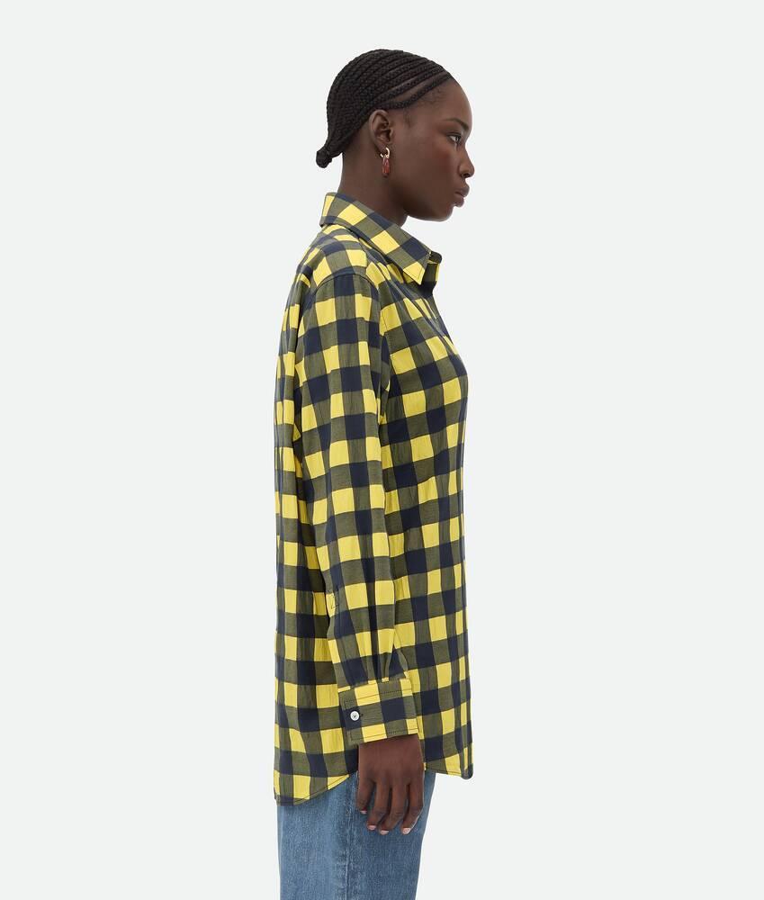 Women's Gingham Cotton Shirt  in Yellow/shrub/wave Product Image