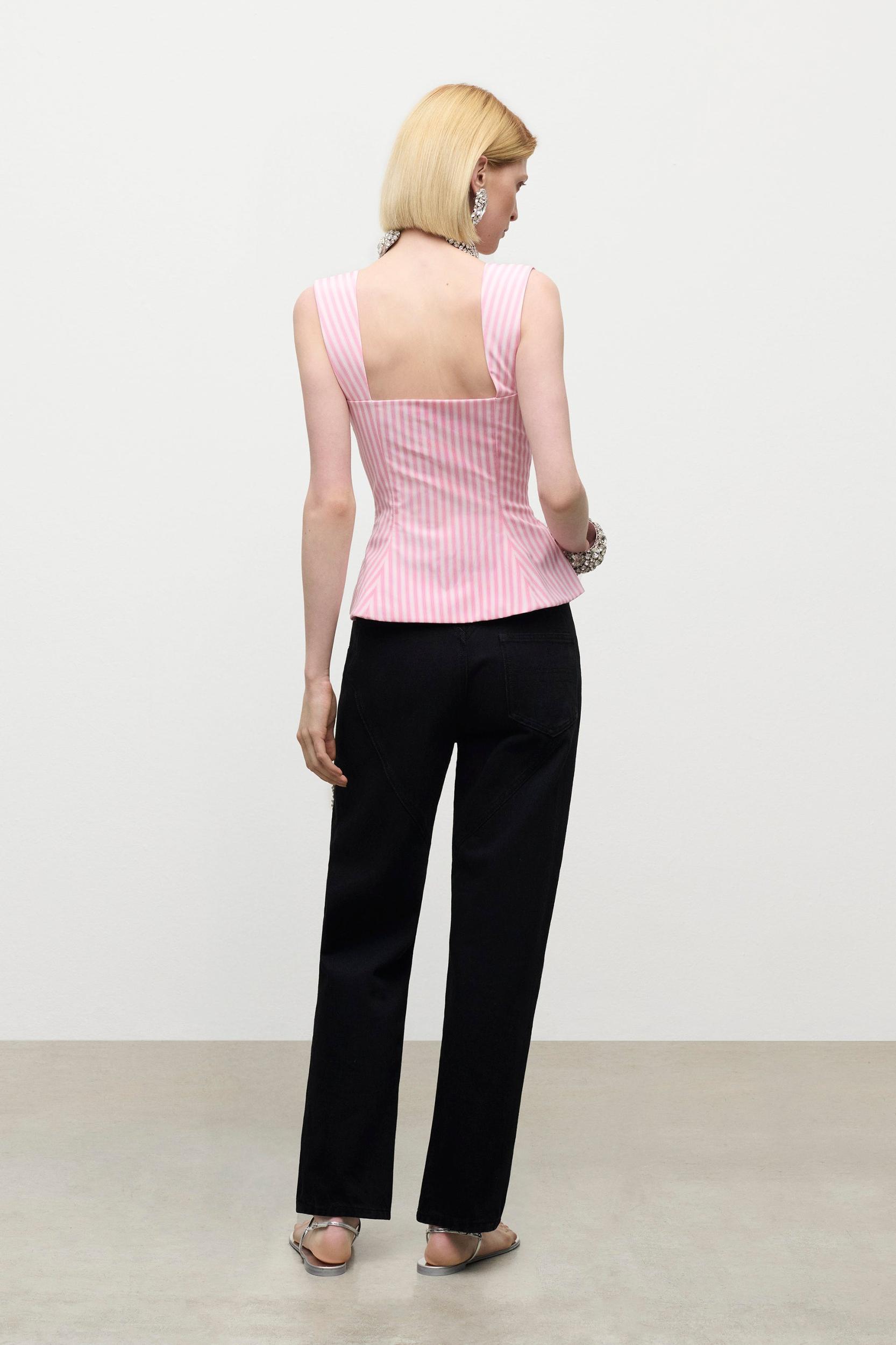 Crystal Grommet Poplin Corset Top Product Image