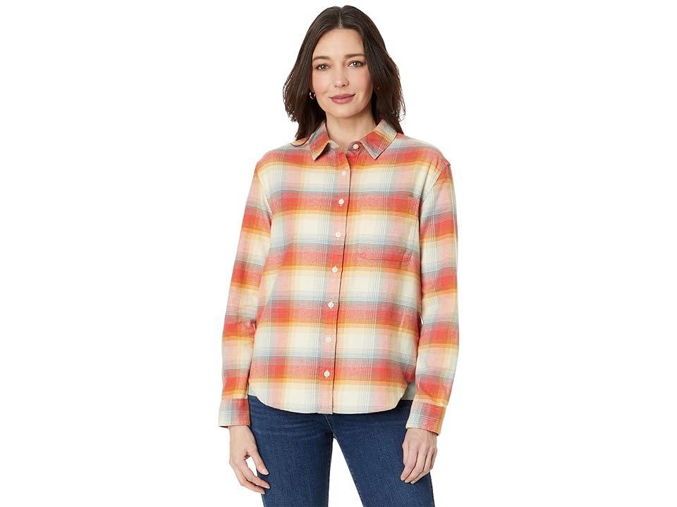 Pendleton Boyfriend Flannel Shirt Redwood Plaid) Women's Clothing Product Image