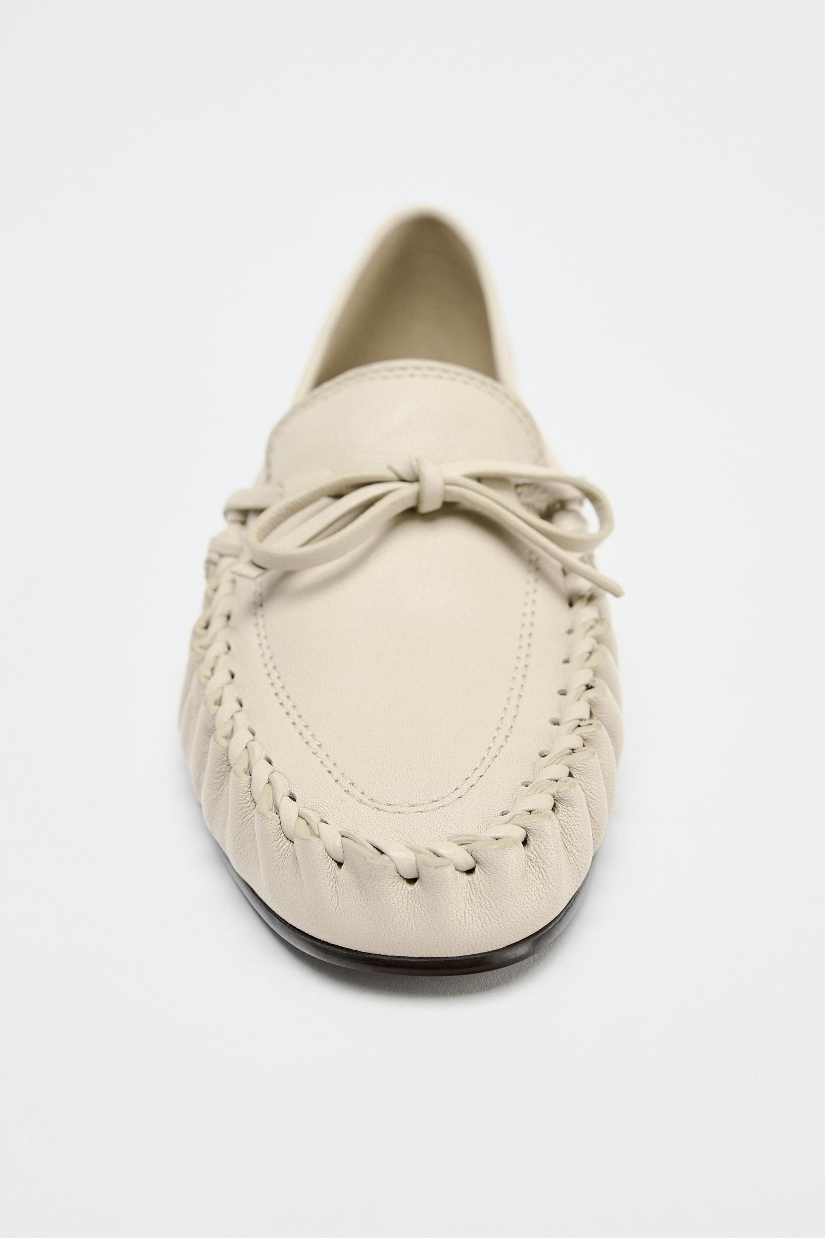 GATHERED SOFT LEATHER LOAFERS Product Image