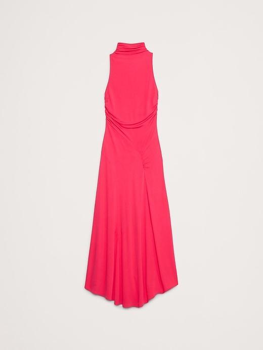 Jersey Knit Mock-Neck Maxi Dress Product Image