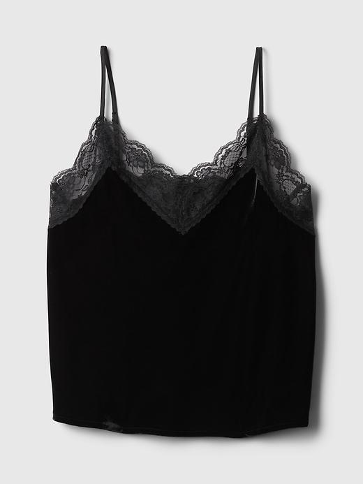 Recycled Velvet Lace-Trim Cami Product Image