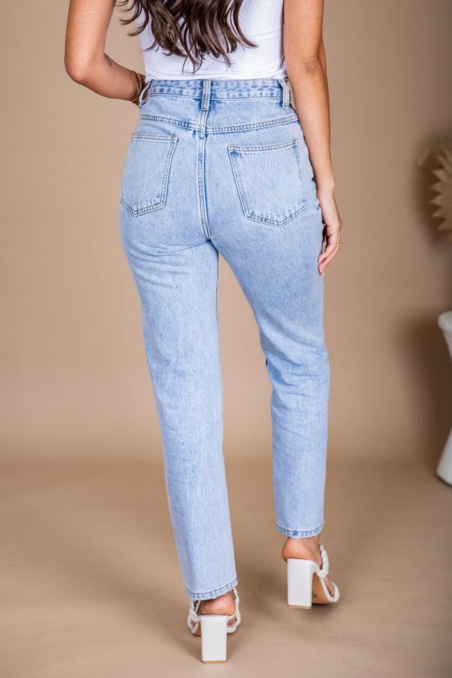 Megan Light Wash Straight Leg Mom Jeans FINAL SALE Product Image