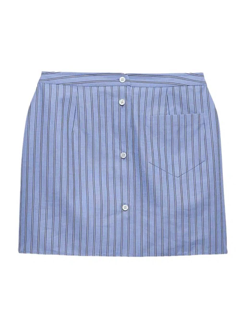 Striped chambray miniskirt Product Image