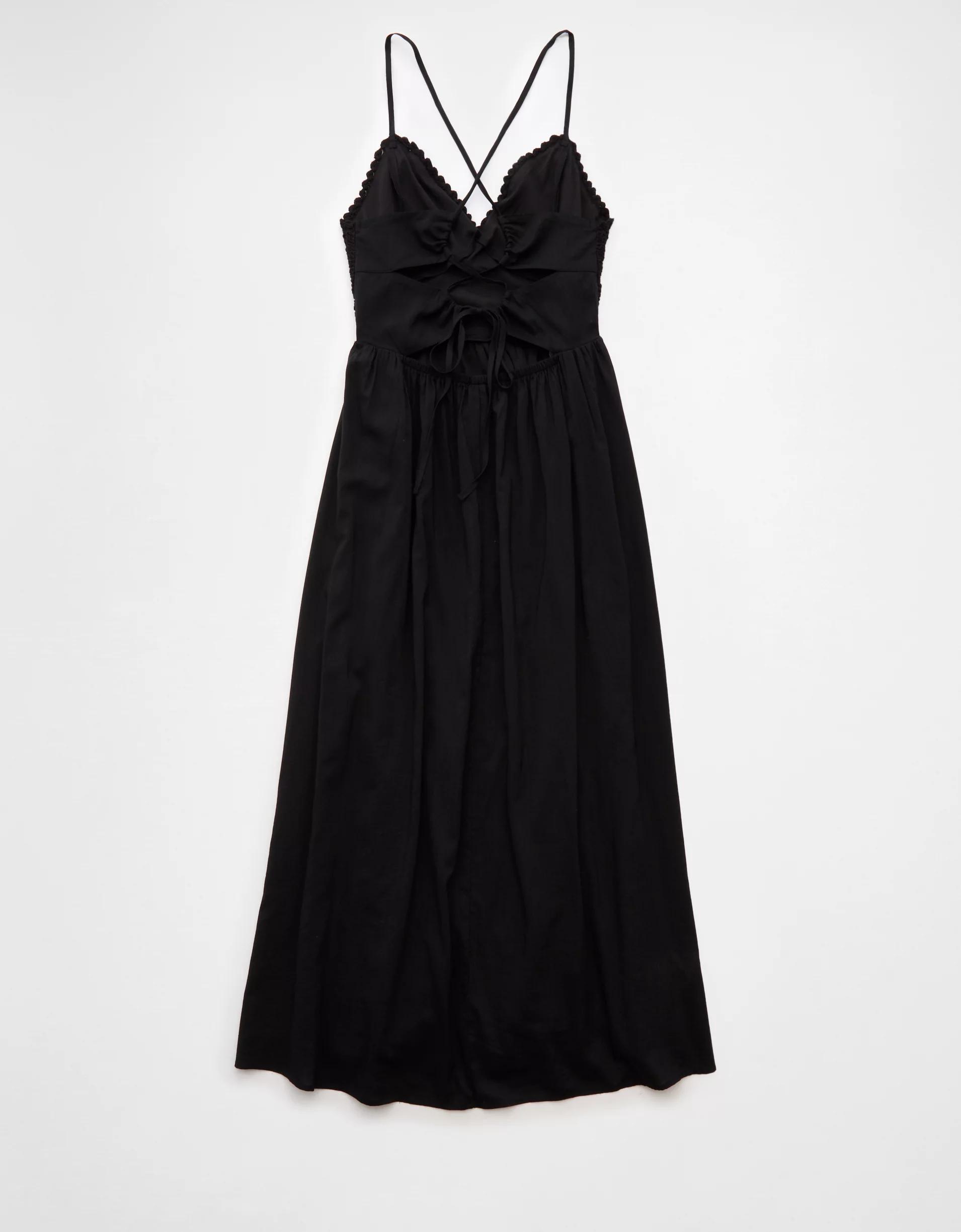 AE V-Neck Crochet Midi Dress Product Image