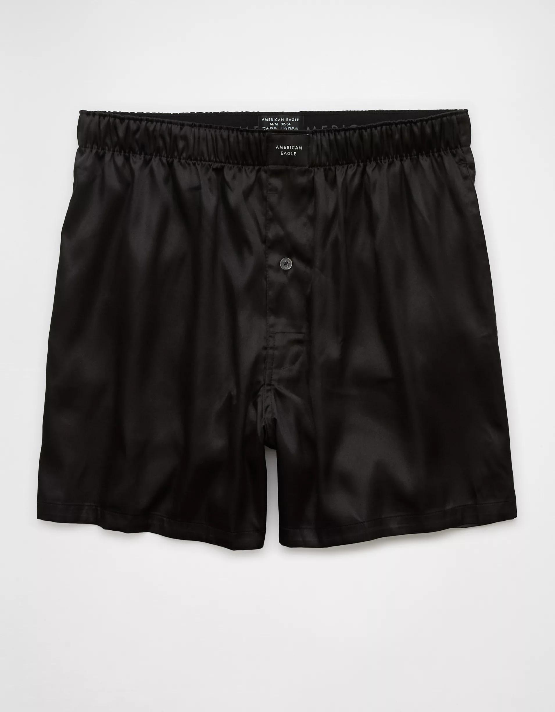 AEO Men's Solid Satin Pocket Boxer Short Product Image