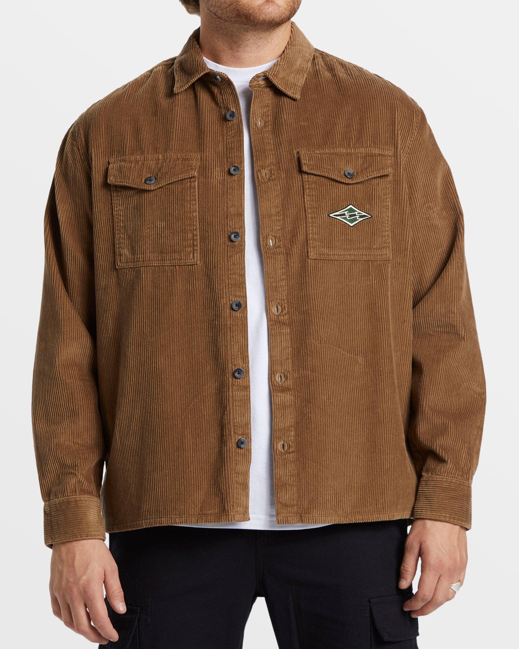 Bong Days Long Sleeve Cord Shirt - Otter Male Product Image