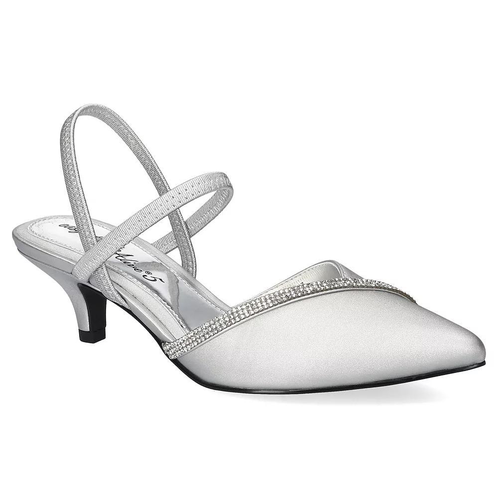 Easy Street Unna Women's Heels, Size: 7.5, Silver Satin W Stone Product Image