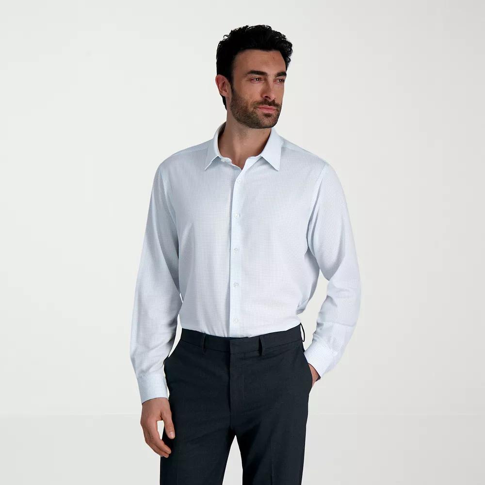 Men's Haggar® Smart Wash® Classic Fit Wrinkle Free Dress Shirt, Size: 18.5-34/35, Blue Graph Check Product Image