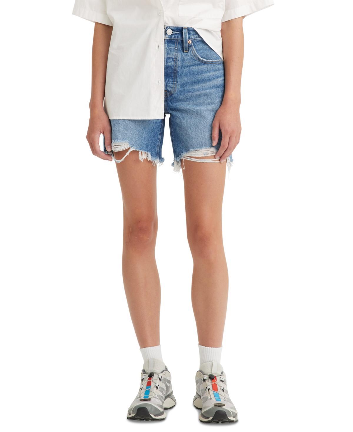 Levi's® Women's 501® Mid-Thigh Shorts - Case Closed 25: High Rise, Denim, Stretch, Fly Button Product Image