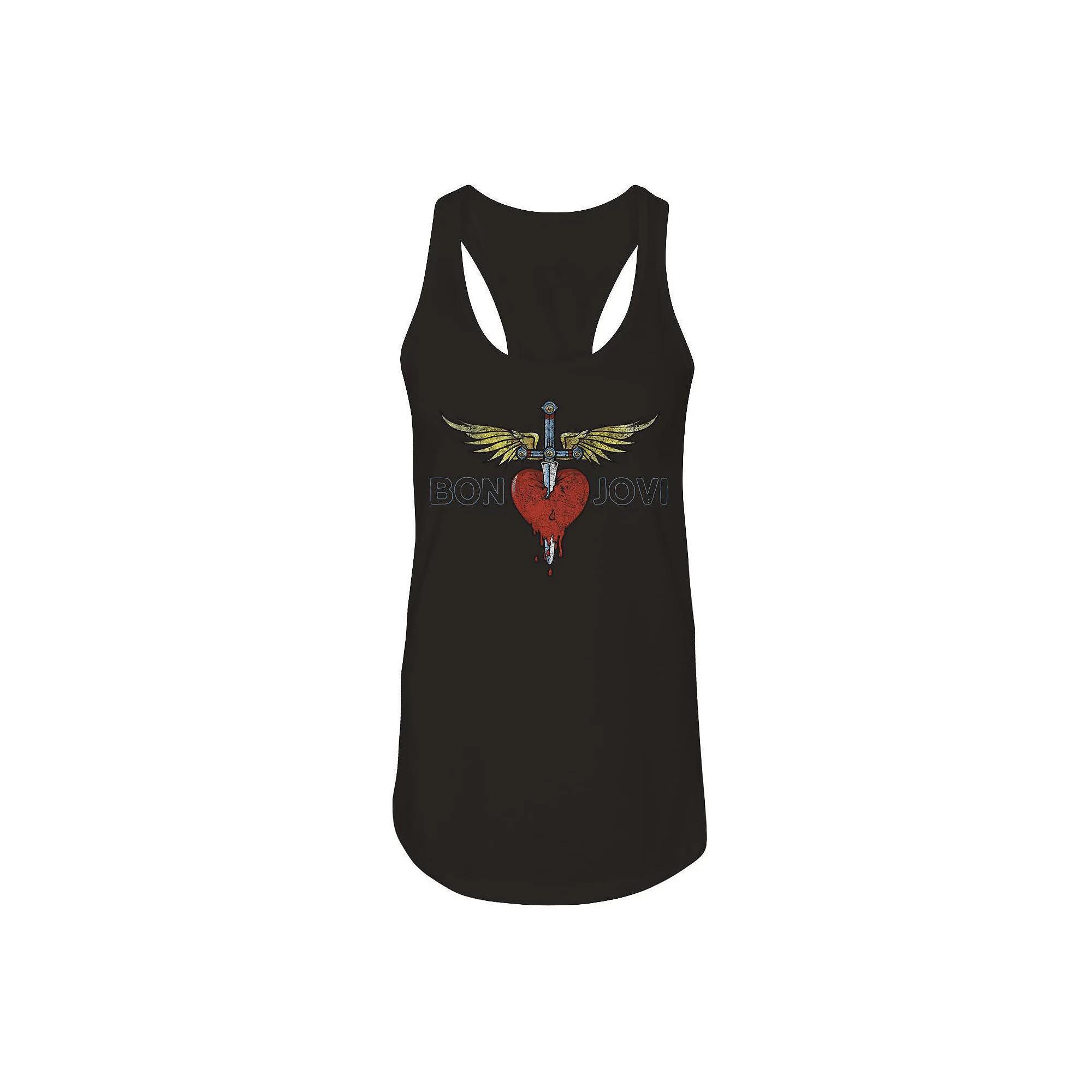 Junior's Bon Jovi Distressed Graphic Tank, Girl's, Size: XXL, Black Product Image