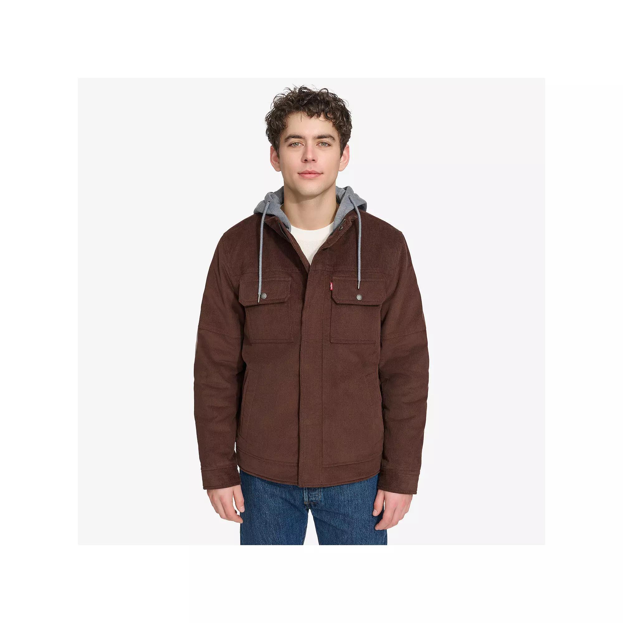 Mens Levis Hooded Corduroy Shacket Blue Product Image