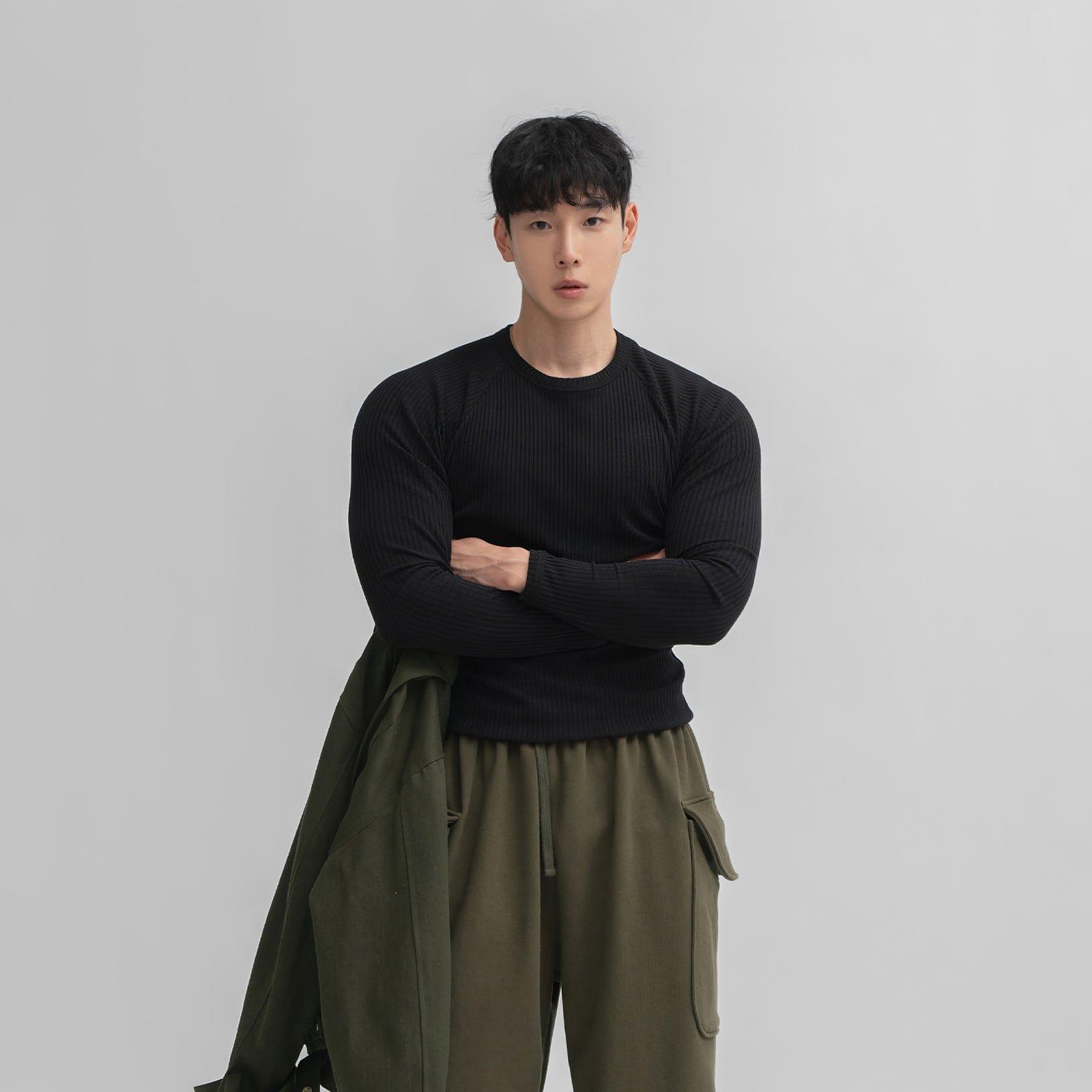 RT No. 12561 VERTICAL KNIT SLIM LONGSLEEVE Product Image