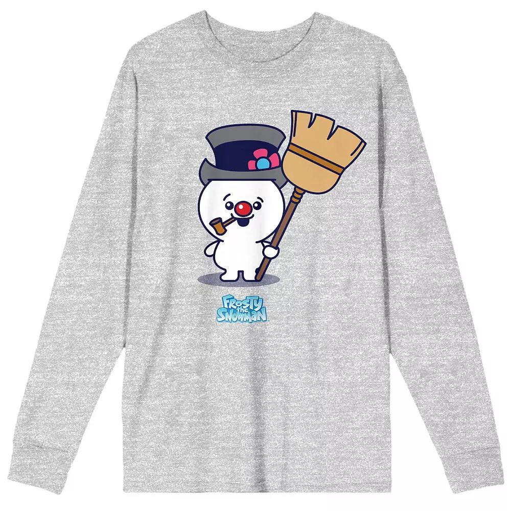 Men's Frosty The Snowman Chibi Long Sleeve Tee, Size: XL, Grey Product Image