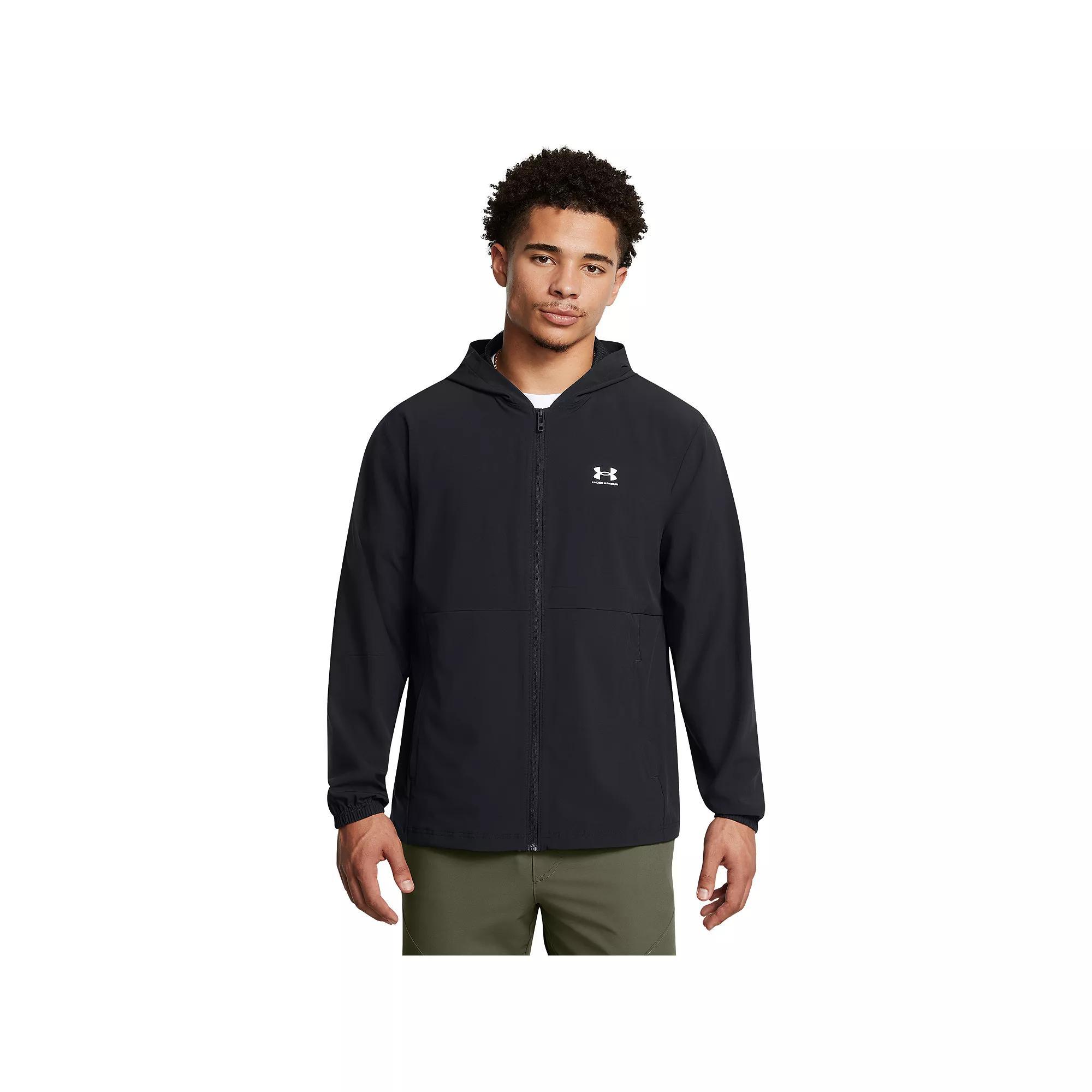 Men's Under Armour Vibe Woven Hooded Windbreaker Jacket, Size: XXL, Marine Od Green Product Image