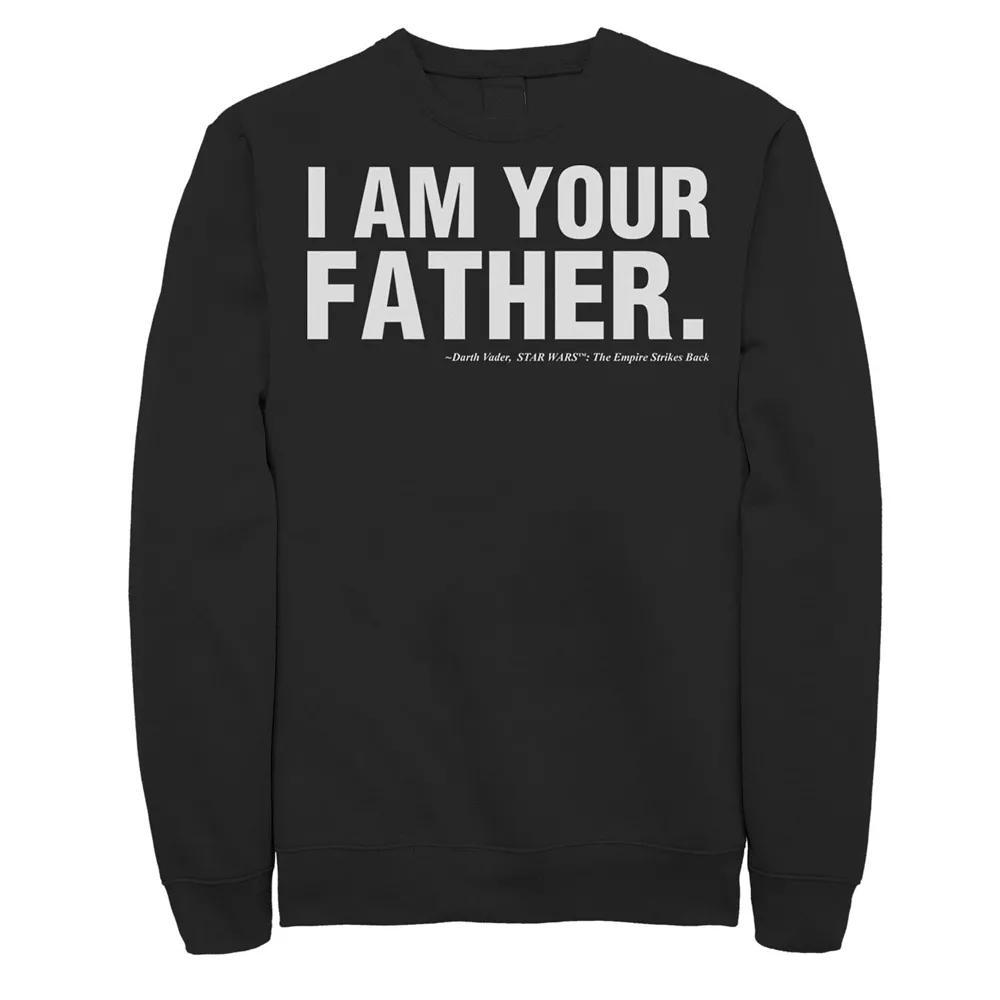 Men's Star Wars Father's Day I Am Your Father Text Movie Quote Sweatshirt, Size: Small, Black Product Image