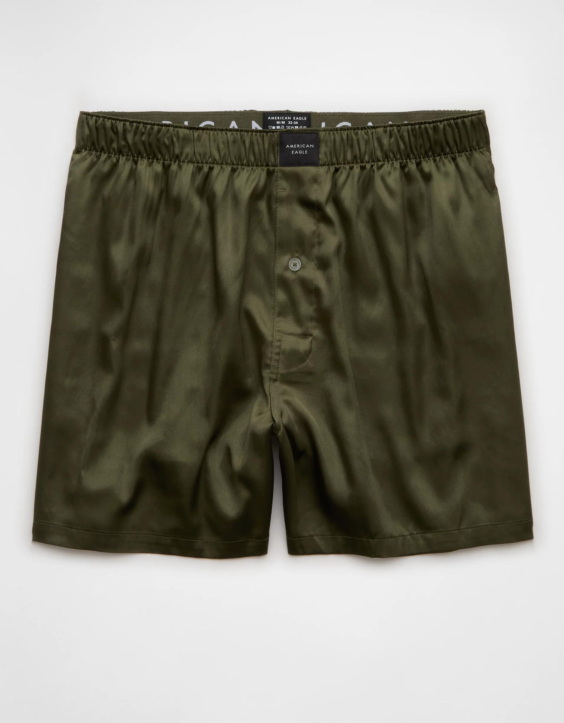 AEO Men's St. Patrick's Day Watercolor Clovers Satin Pocket Boxer Short Product Image