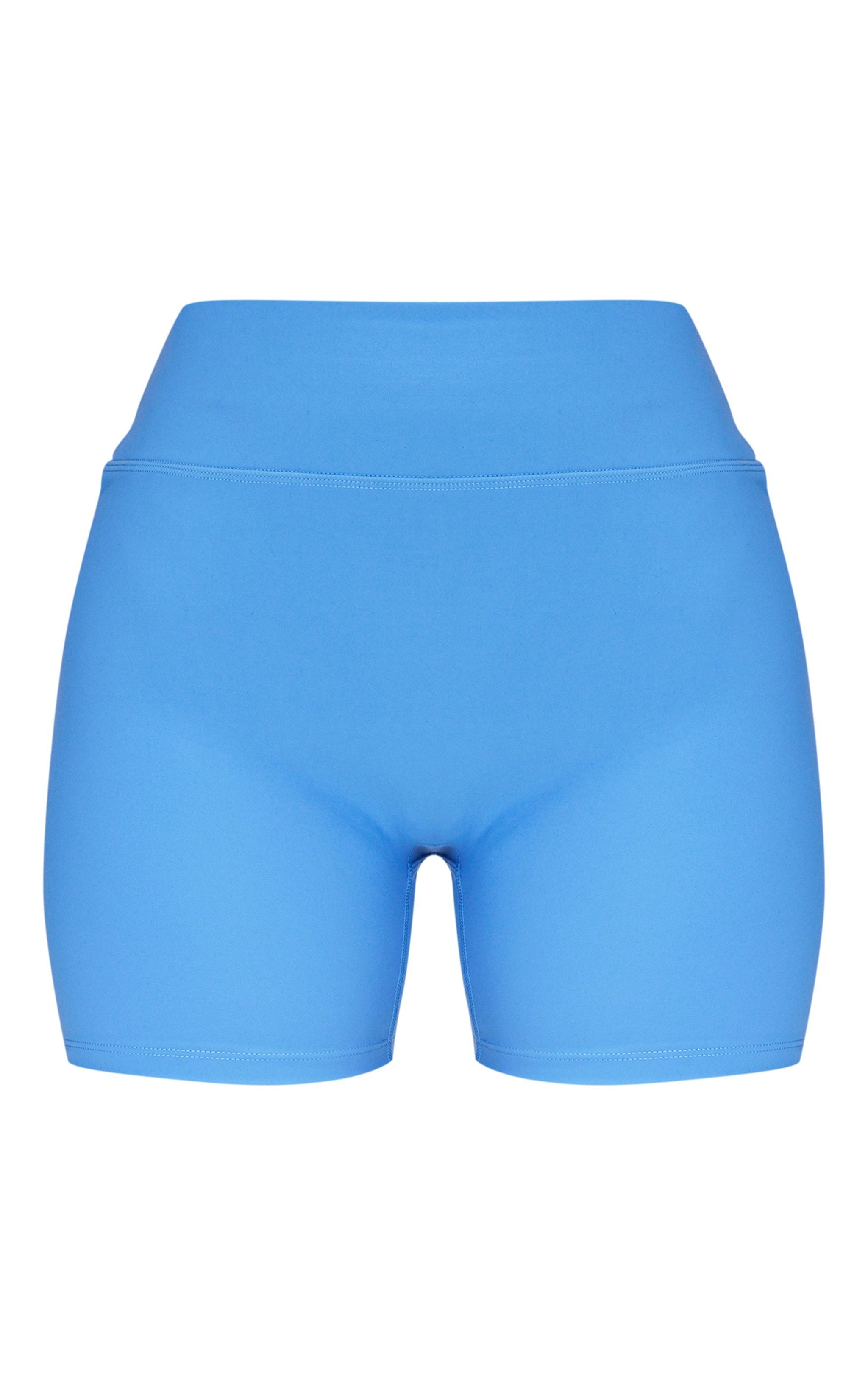Petite Light Blue Snatched Sculpt Biker Shorts Product Image