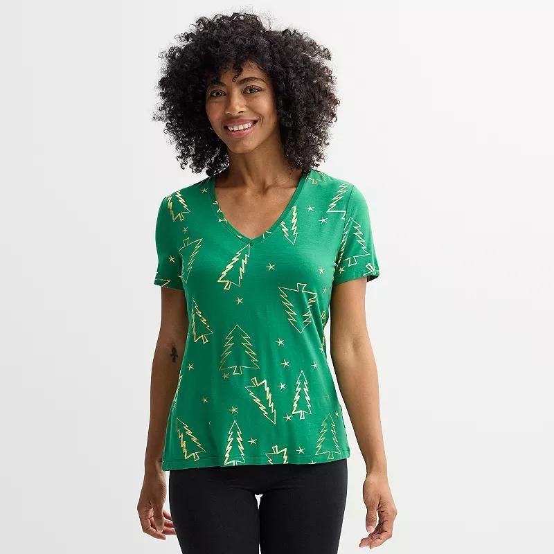 Women's Jollidays Short Sleeve Holiday Tee, Girl's, Size: XS, Snowflakes Product Image
