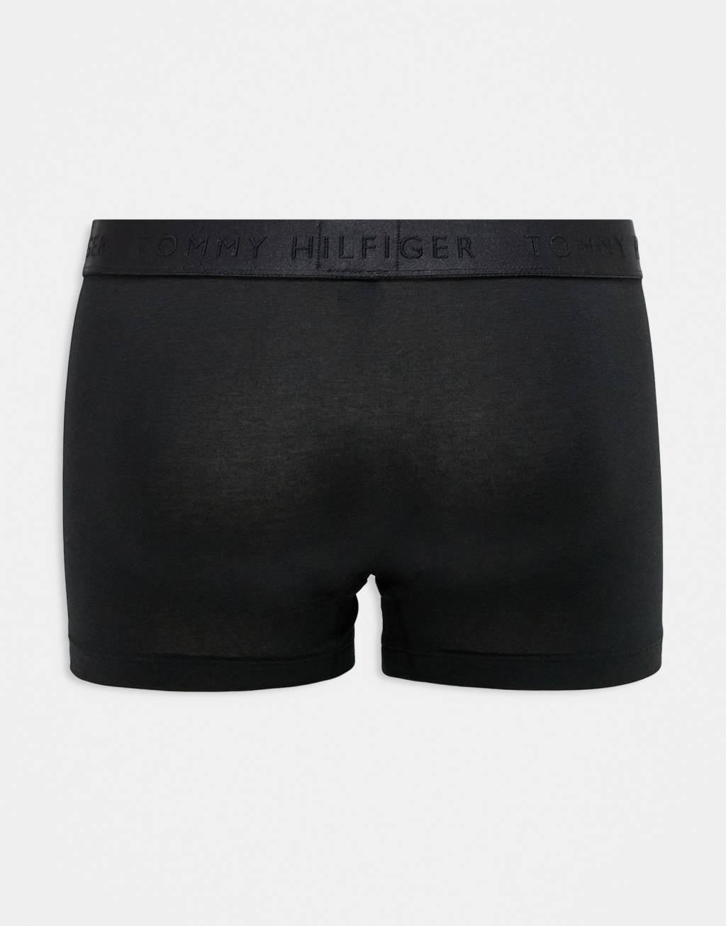 Tommy Hilfiger everyday luxe 3 pack boxer briefs in blue/black Product Image