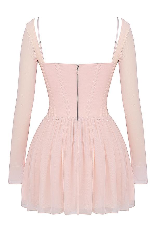 Vivi Soft Peach Corset Mini Dress Product Image