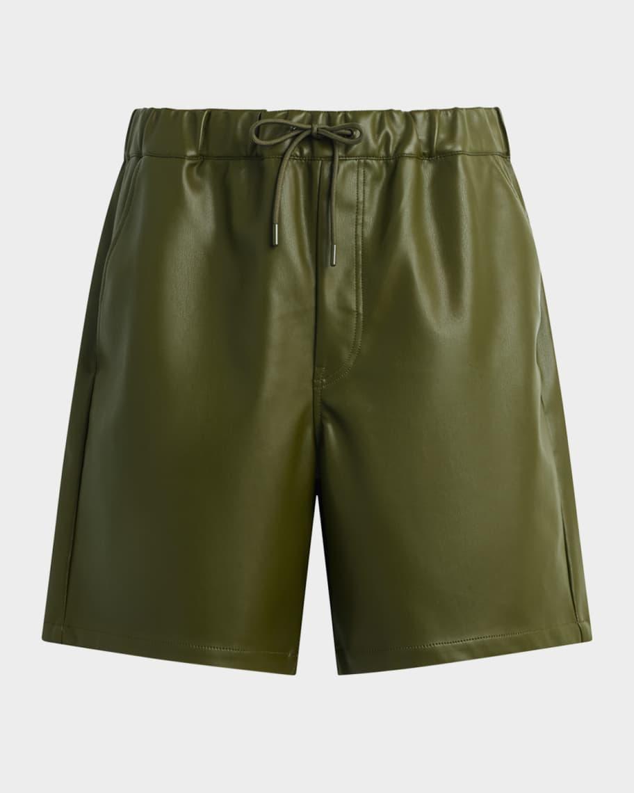 Mens Vegan Leather Drawstring Shorts Product Image