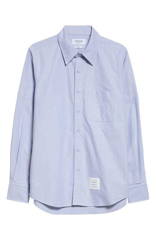 THOM BROWNE Classic Fit Cotton Button-down Shirt In Light Blue Product Image