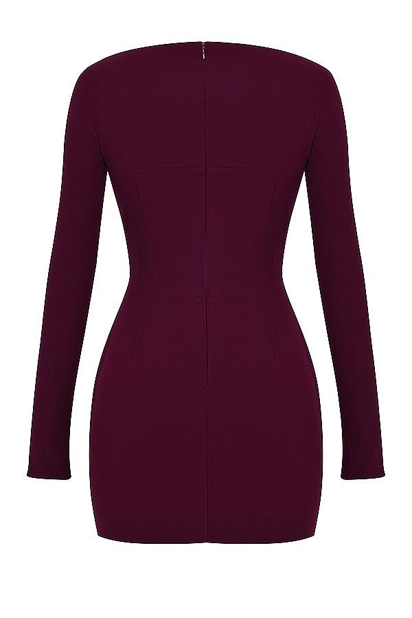 Marcella  merlot plunge corset dress Product Image
