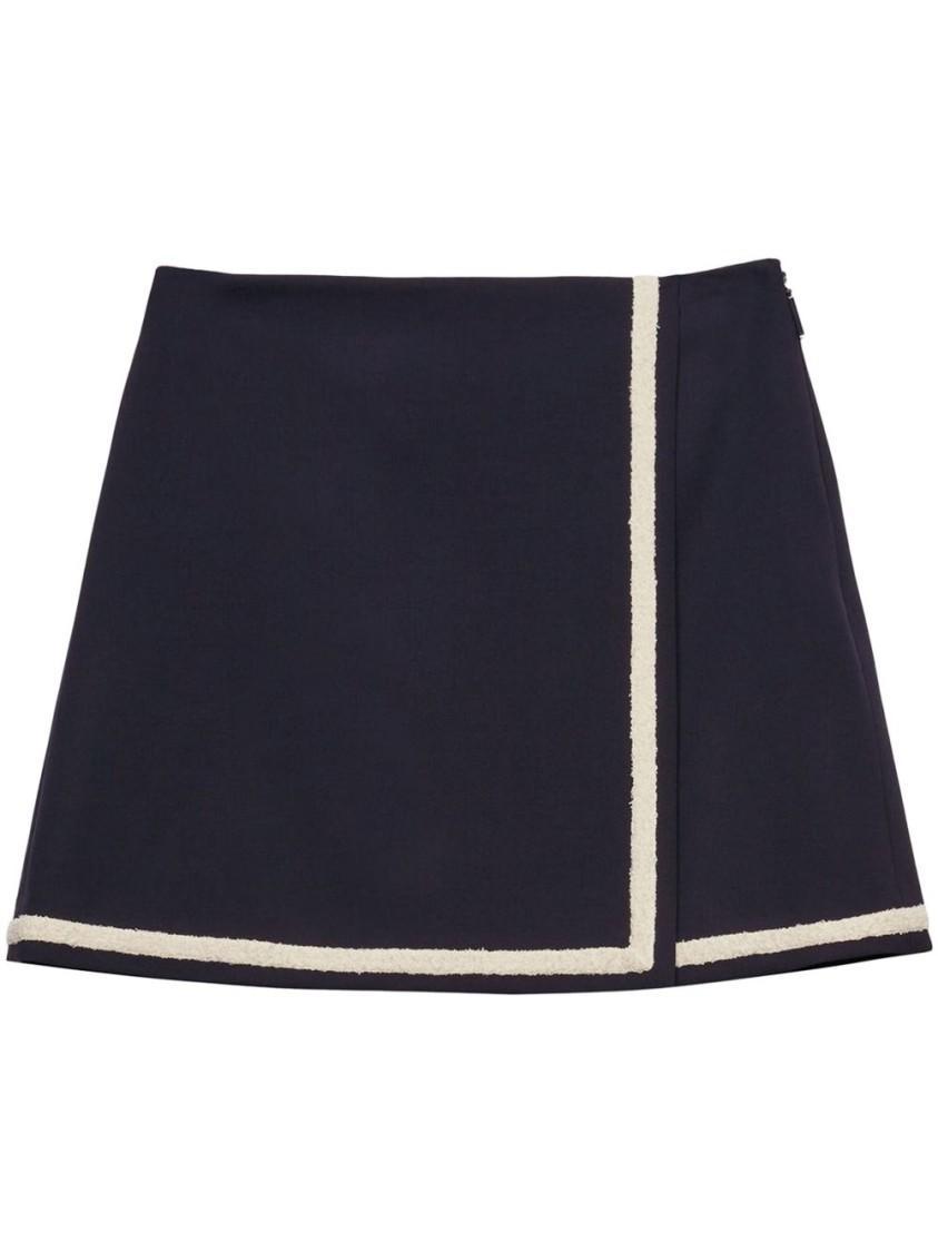 MSGM Navy Gonna Miniskirt In Blue Product Image