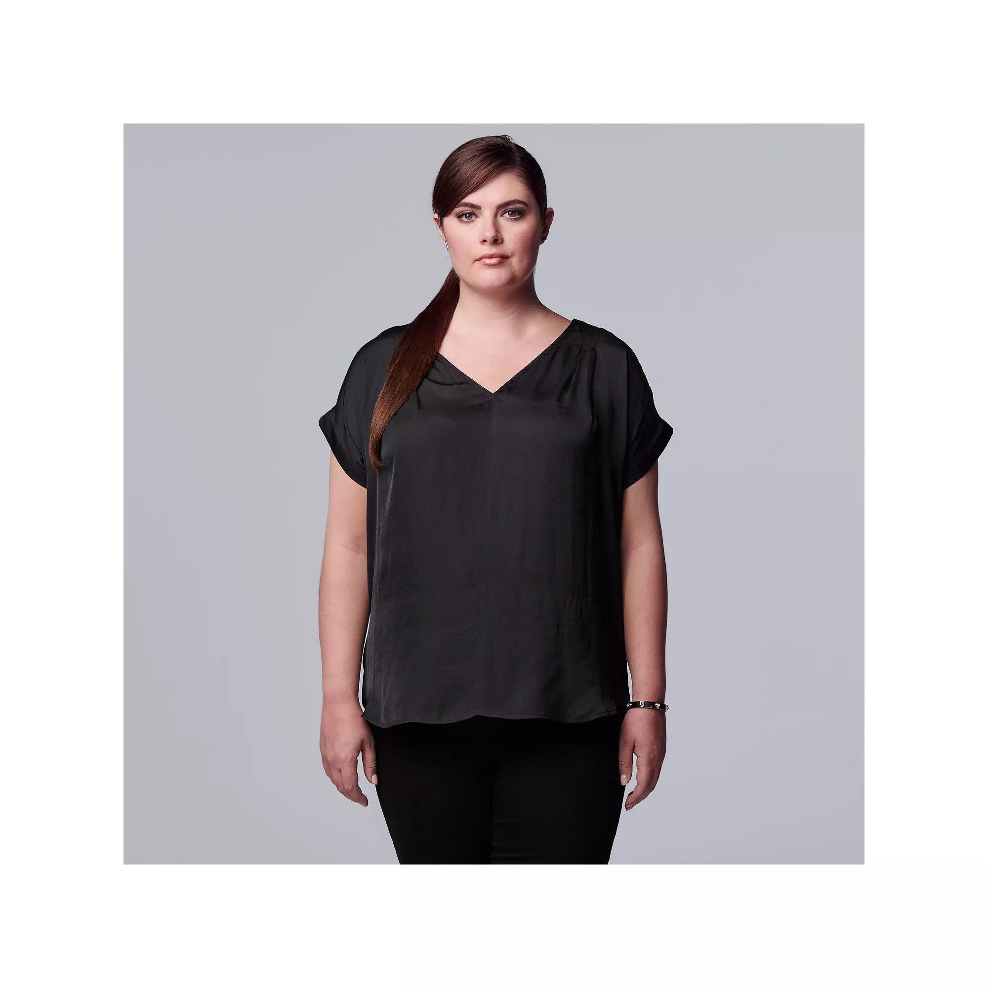 Plus Size Simply Vera Vera Wang Dolman Popover Top, Womens Product Image