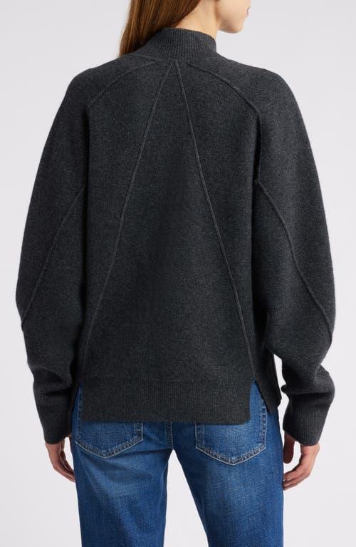 RAG & BONE Bridget Wool Blend Bomber Cardigan In Charcoal Product Image