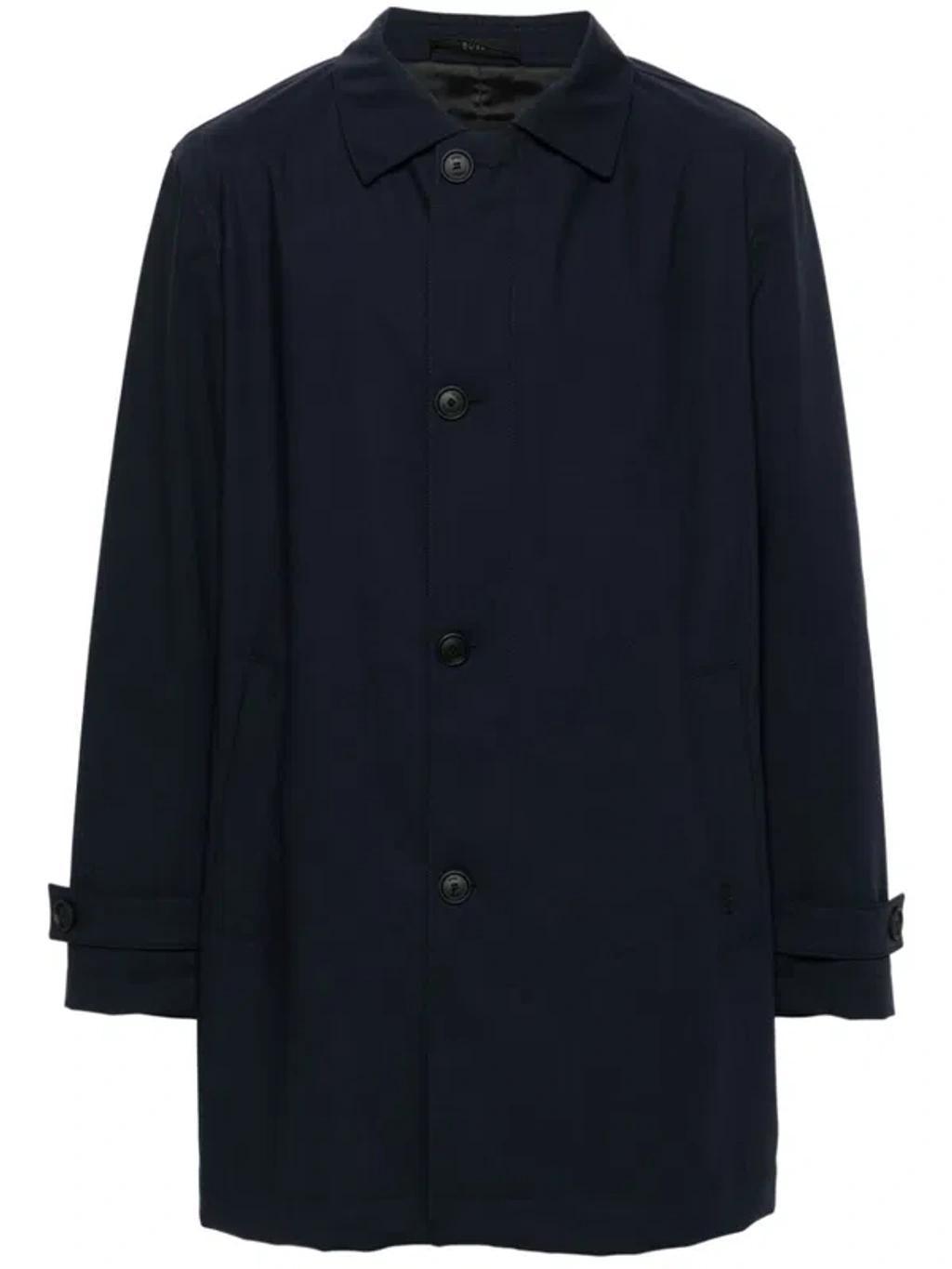 HUGO BOSS Jared Wool Coat In Blue Product Image