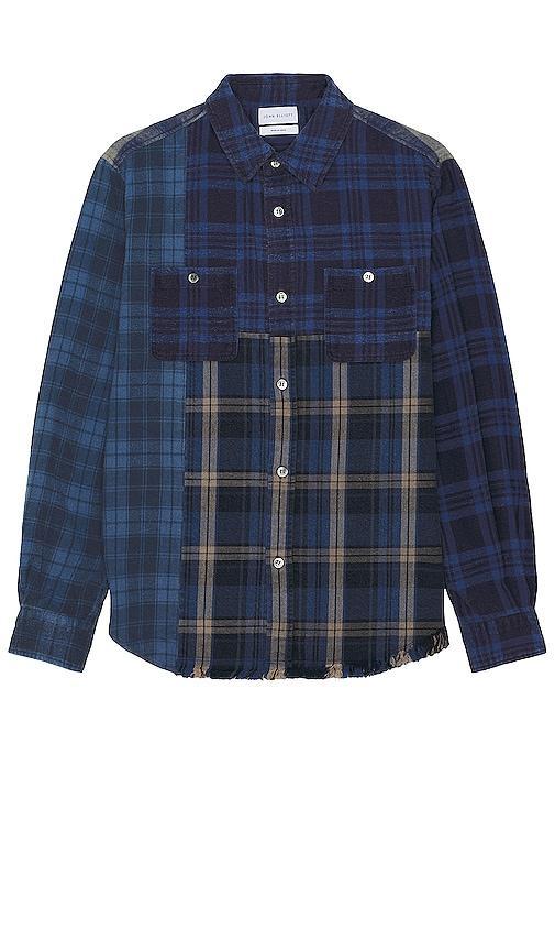 JOHN ELLIOTT Silverado Paneled Plaid in Blue Product Image
