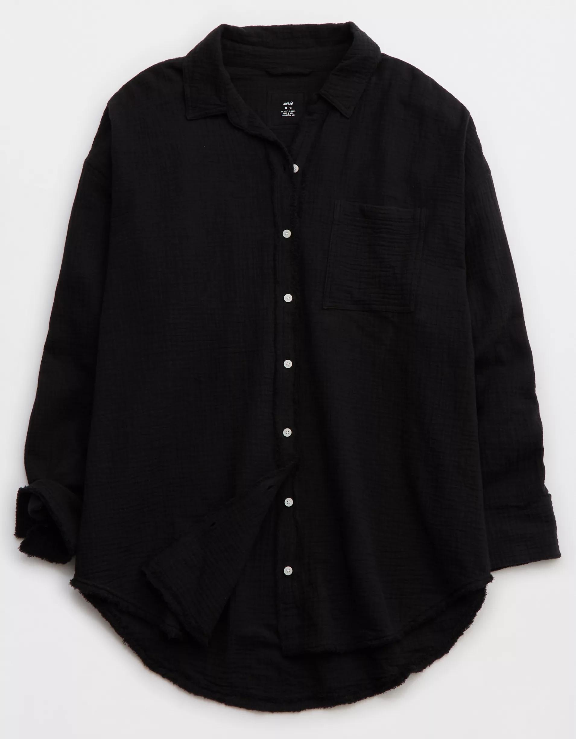 Aerie Gauzy Cover Up Shirt Product Image