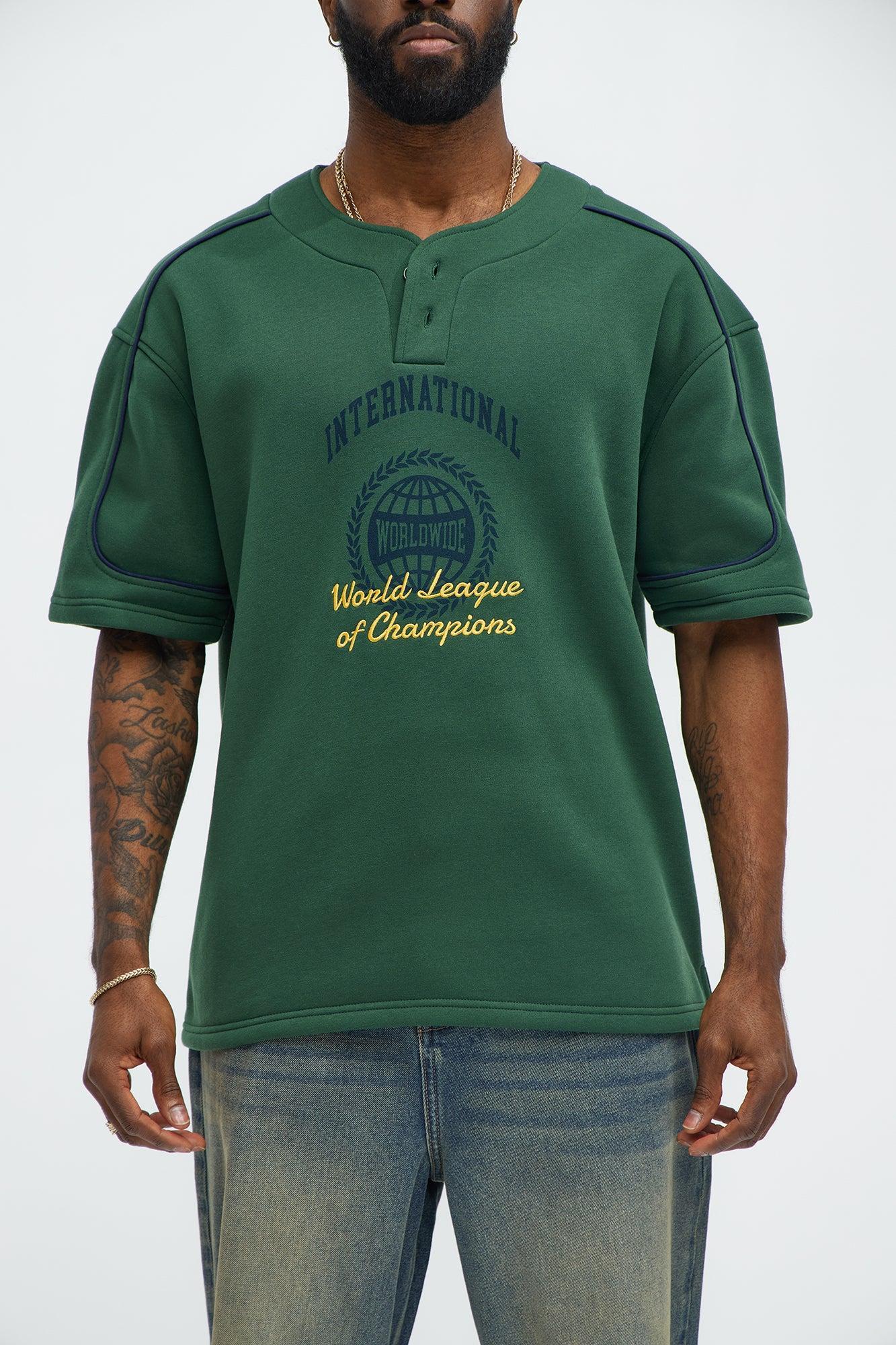 International Champ Short Sleeve Henley - Hunter Green Product Image