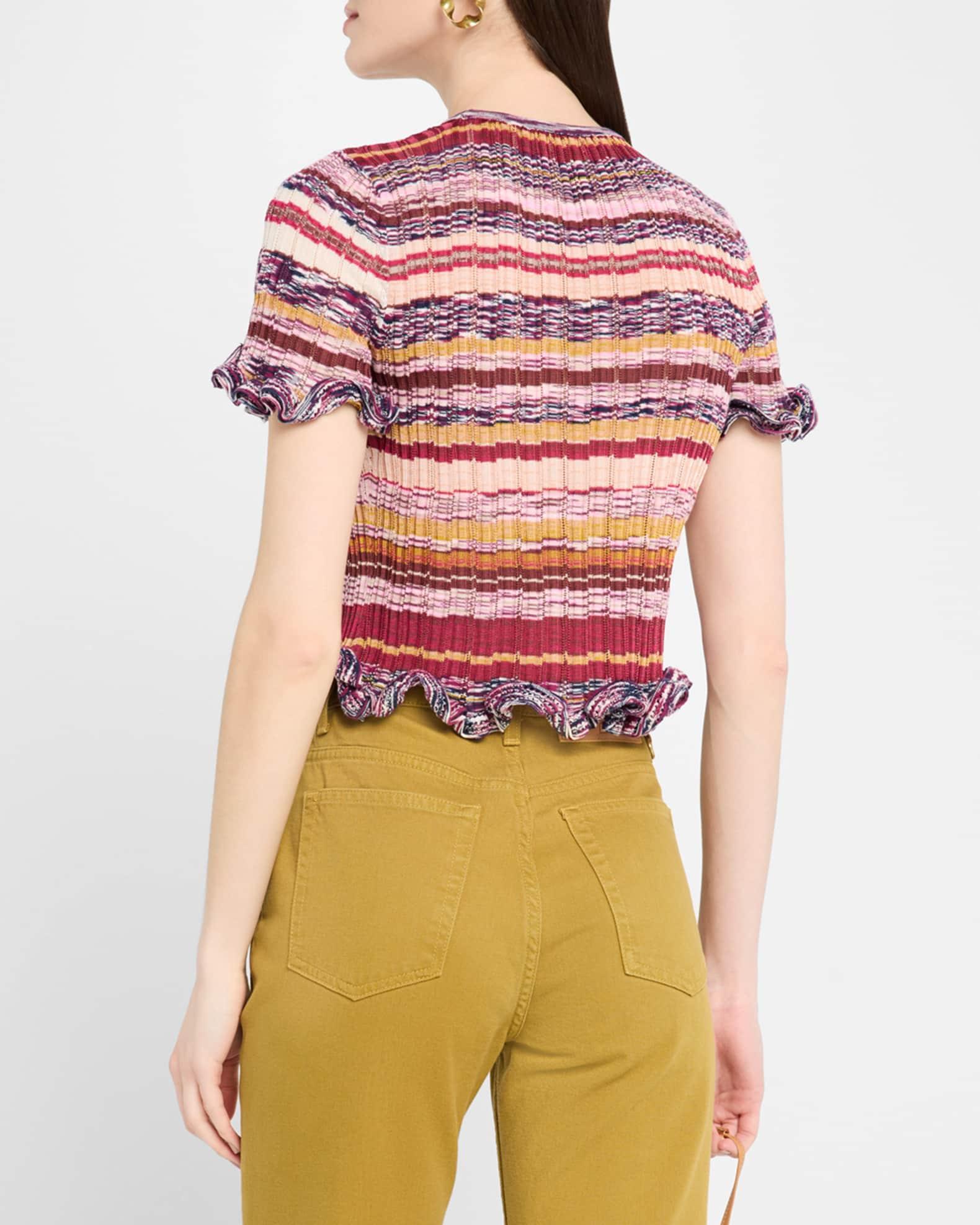 Miya Short-Sleeve Knit Ruffle Top Product Image