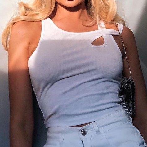 Asymmetric Crop Cut Out Top Product Image