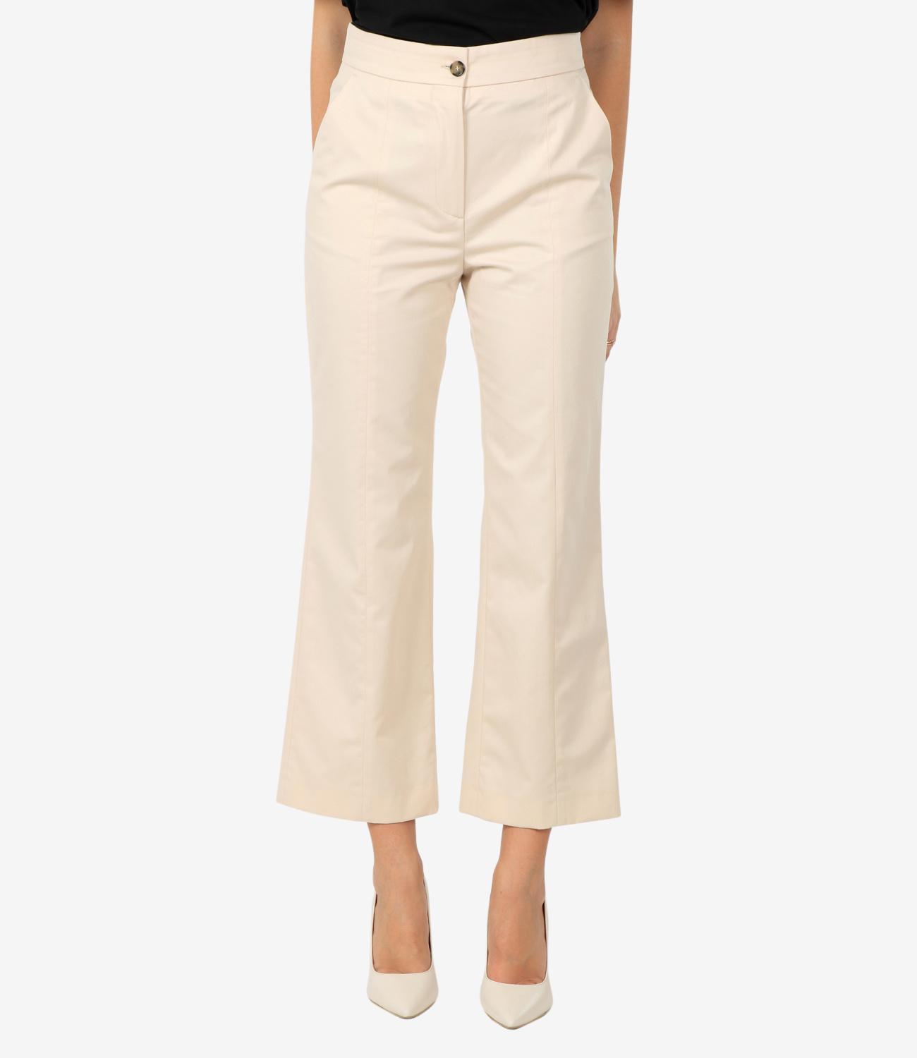 MSGM High-rise Cropped Trousers In Nude Product Image