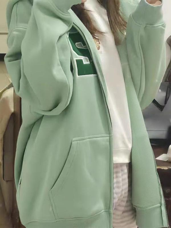 Number Print Cardigan Hoodie Product Image