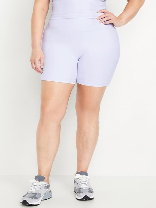 High-Waisted PowerSoft Biker Shorts -- 6-inch inseam Product Image