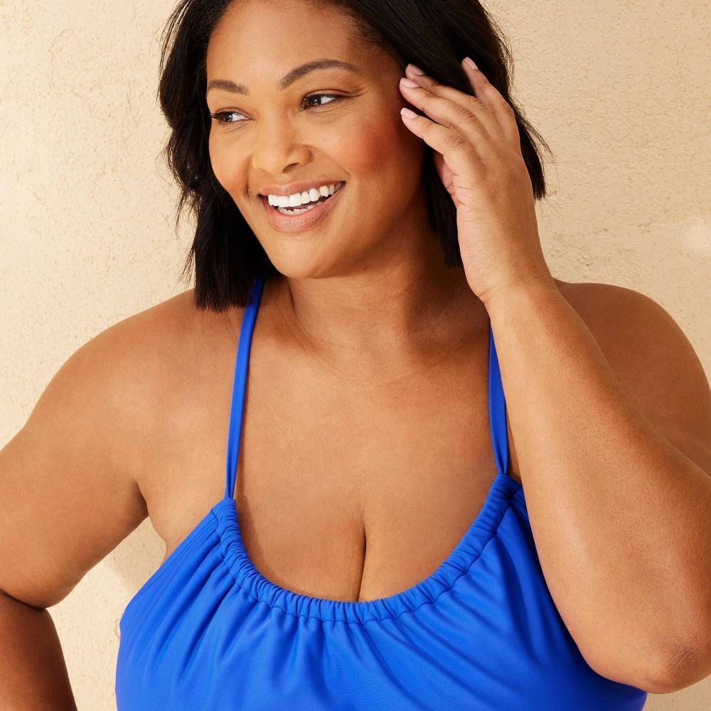 Womens Tunnel Neck Tankini Top - Shade & Shore Blue 3X Product Image