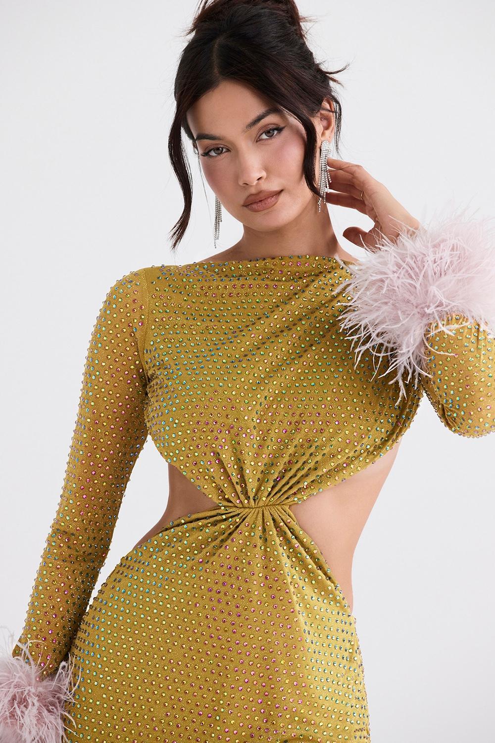 Estella Soft Pink Crystallised Dress Product Image