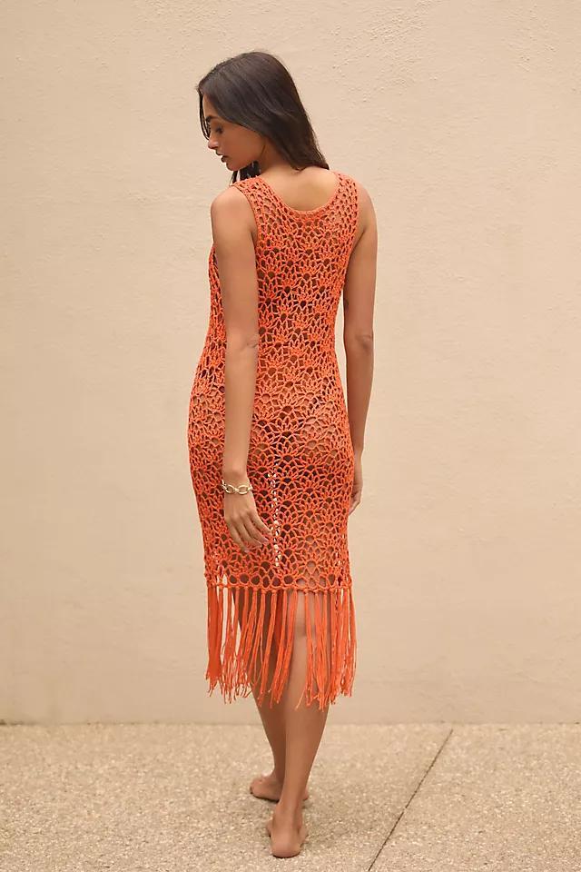Blue Tassel Crochet Fringe Tunic Product Image